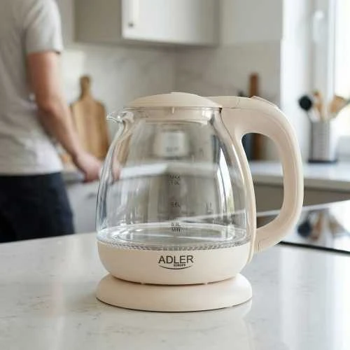 Adler AD 1283 kremas Stiklinis virdulys 1,0l