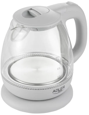 Adler | Virdulys | AD 1283G | Standartinis | 1100 W | 1 L | Plastikas/stiklas | 360° sukamasis pagrindas | Pilkas