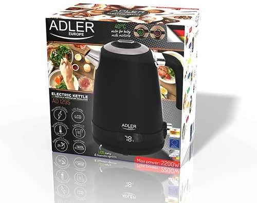 Adler | Virdulys | AD 1295b | Electric | 2200 W | 1.7 L | Nerūdijantis plienas | 360° rotational base | Juodas