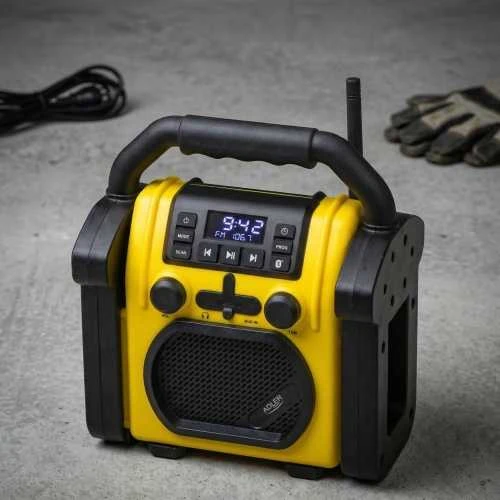 Adler | Construction radio with Bluetooth | AD 1911 | AUX in | Juodas/Geltona