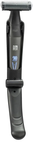 Adler AD 2963 Kūno plaukų kirpimo mašinėlė su ilga sulankstoma rankena, USB, platus dvišalis peilis 68 mm, 2 greičiai, neperšlapiamas, LED