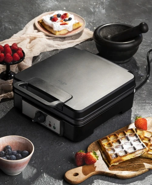 Adler | Vaflinė | AD 3049 | 1200 W | Number of pastry 4 | Belgium | Juodas