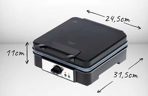 Adler | Vaflinė | AD 3049 | 1200 W | Number of pastry 4 | Belgium | Juodas