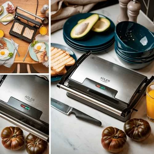 Adler | Electric Grilis | AD 3052 | Table | 1200 W | Nerūdijantis plienas