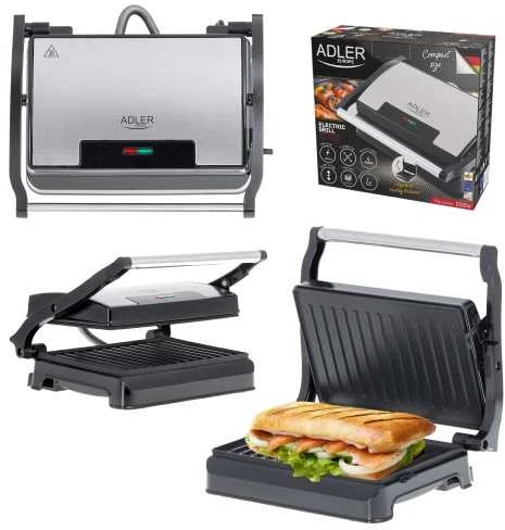 Adler | Electric Grilis | AD 3052 | Table | 1200 W | Nerūdijantis plienas