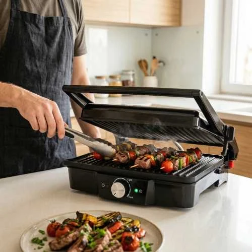Adler | Electric Grilis | AD 3052 | Table | 1200 W | Nerūdijantis plienas