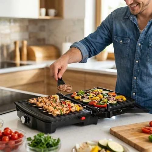 Adler | Electric Grilis | AD 3052 | Table | 1200 W | Nerūdijantis plienas