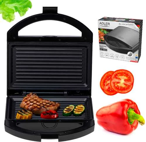 Adler Electric grill | AD 3068 | Electric Grilis | 750 W | Juodas
