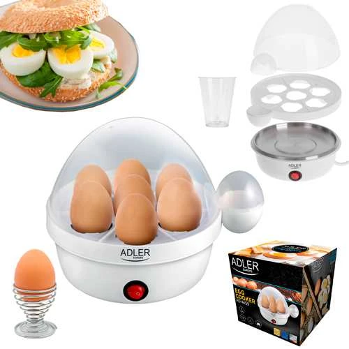 Adler Egg Boiler AD 4459 450 W, Baltas, Kiaušinių talpa 7