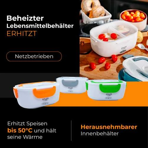 Adler | Pietų dėžutė | AD 4474 | Talpa 1,1 L | Baltas/ pilkas | Medžiaga Plastikas