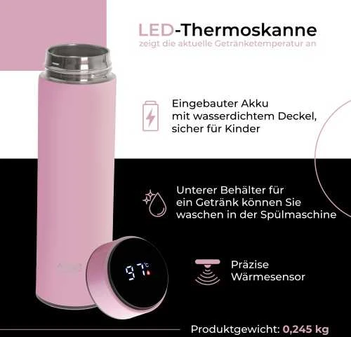 Termosas Adler AD 4506, 473 ml, Rožinis