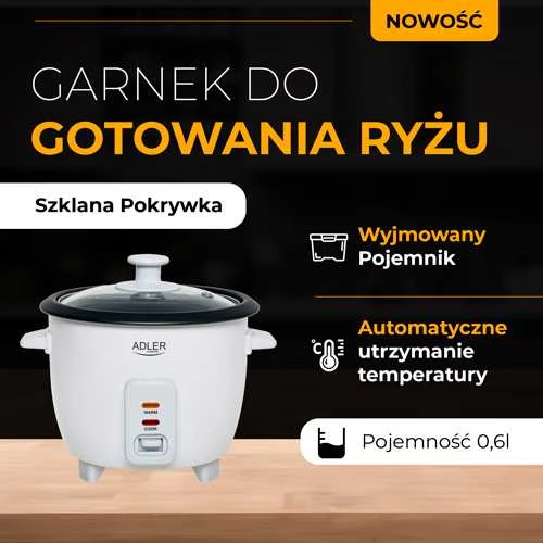 Adler AD 6418 Ryžių virimo puodas - 0,6L, 300W