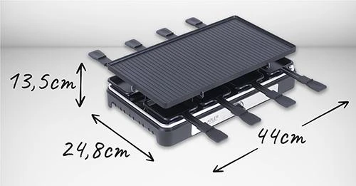 Adler | Raclette - electric grill | AD 6616 | Table | 1400 W | Juodas/Nerūdijantis plienas
