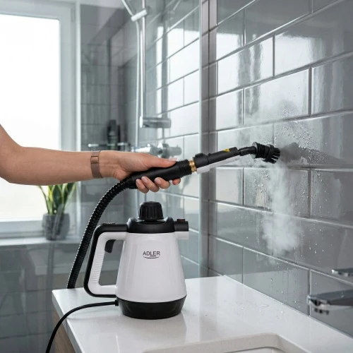 Adler | Garų valytuvas | AD 7038 | Galia 1200 W | Garų slėgis 3,5 baro | Vanduo bako talpa 0,45 L | Baltas/Juodas