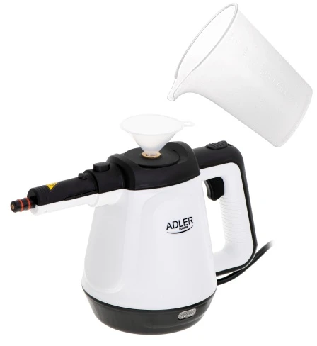 Adler | Garų valytuvas | AD 7038 | Galia 1200 W | Garų slėgis 3,5 baro | Vanduo bako talpa 0,45 L | Baltas/Juodas