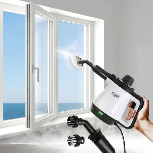 Adler | Garų valytuvas | AD 7038 | Galia 1200 W | Garų slėgis 3,5 baro | Vanduo bako talpa 0,45 L | Baltas/Juodas