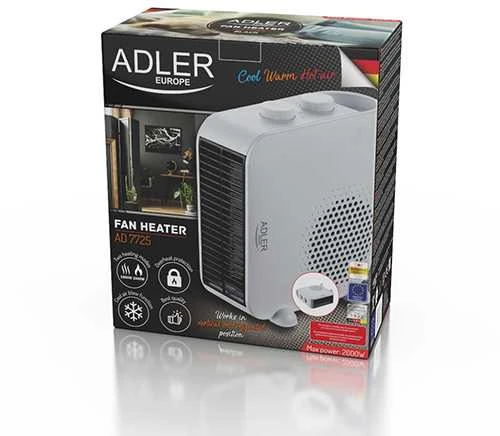 Oro šildytuvas Adler Heater AD 7725w, Baltos spalvos