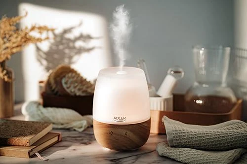 Drėkintuvas Adler | Ultragarsinis aromatų difuzorius | AD 7967 | Ultragarsinis | Tinka kambariams iki 25 m² | Brownas/Baltas