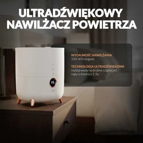 Adler | AD 7972 | Drėkintuvas | 23 W | Vanduo bako talpa 4 L | Tinka kambariams iki 35 m² | Ultragarsinis | Drėkinimo pajėgumas 150-300 ml/val | Baltas