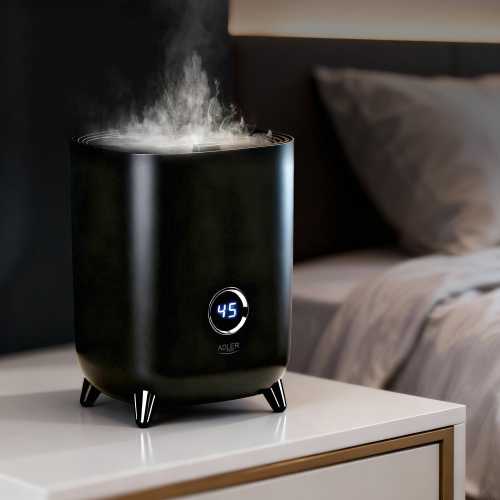 Adler | AD 7972 | Drėkintuvas | 23 W | Vanduo bako talpa 4 L | Tinka kambariams iki 35 m² | Ultragarsinis | Drėkinimo pajėgumas 150-300 ml/val | Juodas
