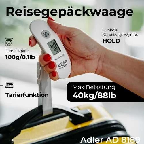 Virtuvinės svarstyklės Elektron.bagažo svarstyklės ADLER AD-8189