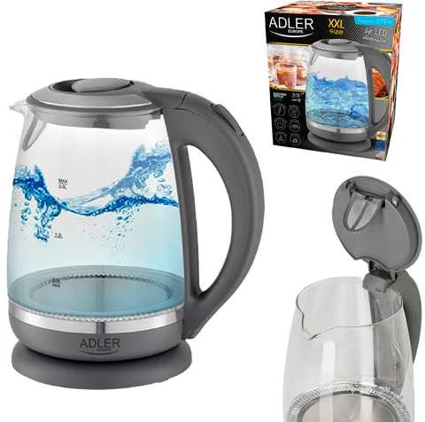 Adler | Virdulys | AD 1286 | Standard | 2200 W | 2 L | Plastic/Glass | 360° rotational base | Pilkas