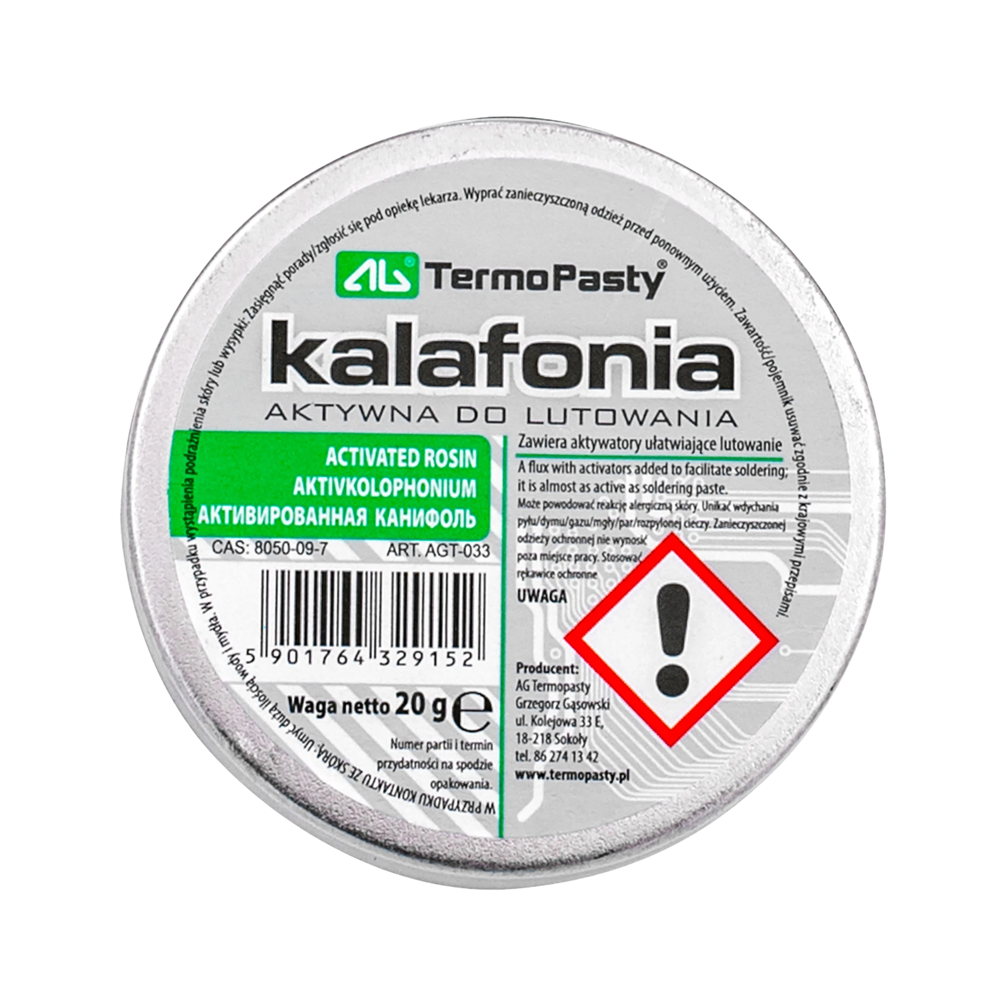 Ag Termopasty Litavimo fliusas - pušų kanifolija 20g