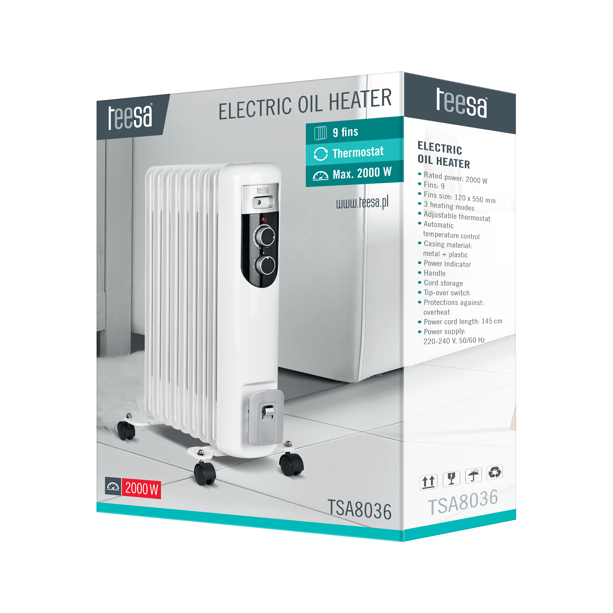 Radiatorius Teesa 2000W