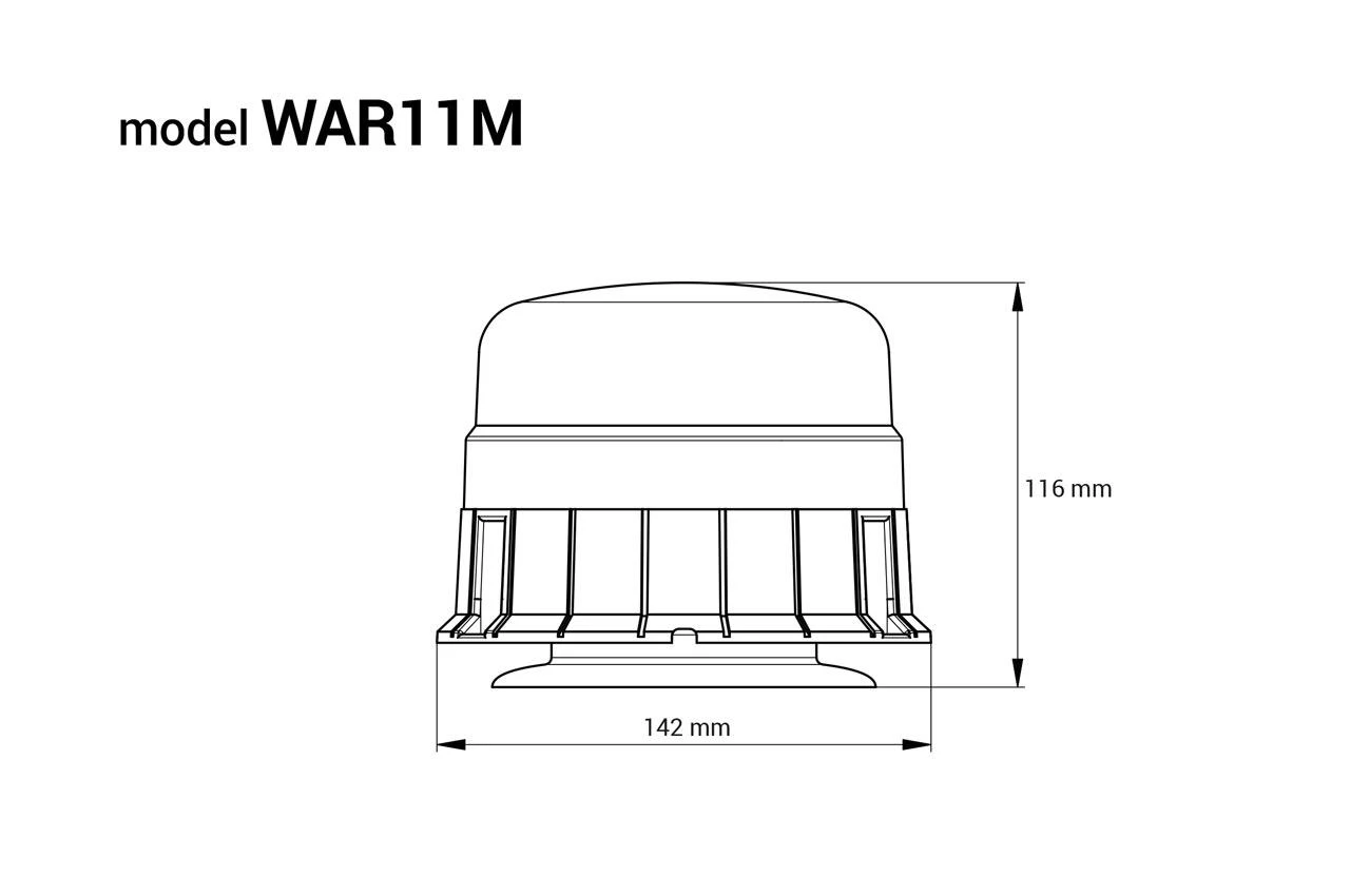 LED įspėjamoji lempa WAR11M 39 LED R65 R10 12V 24V AMIO-01500