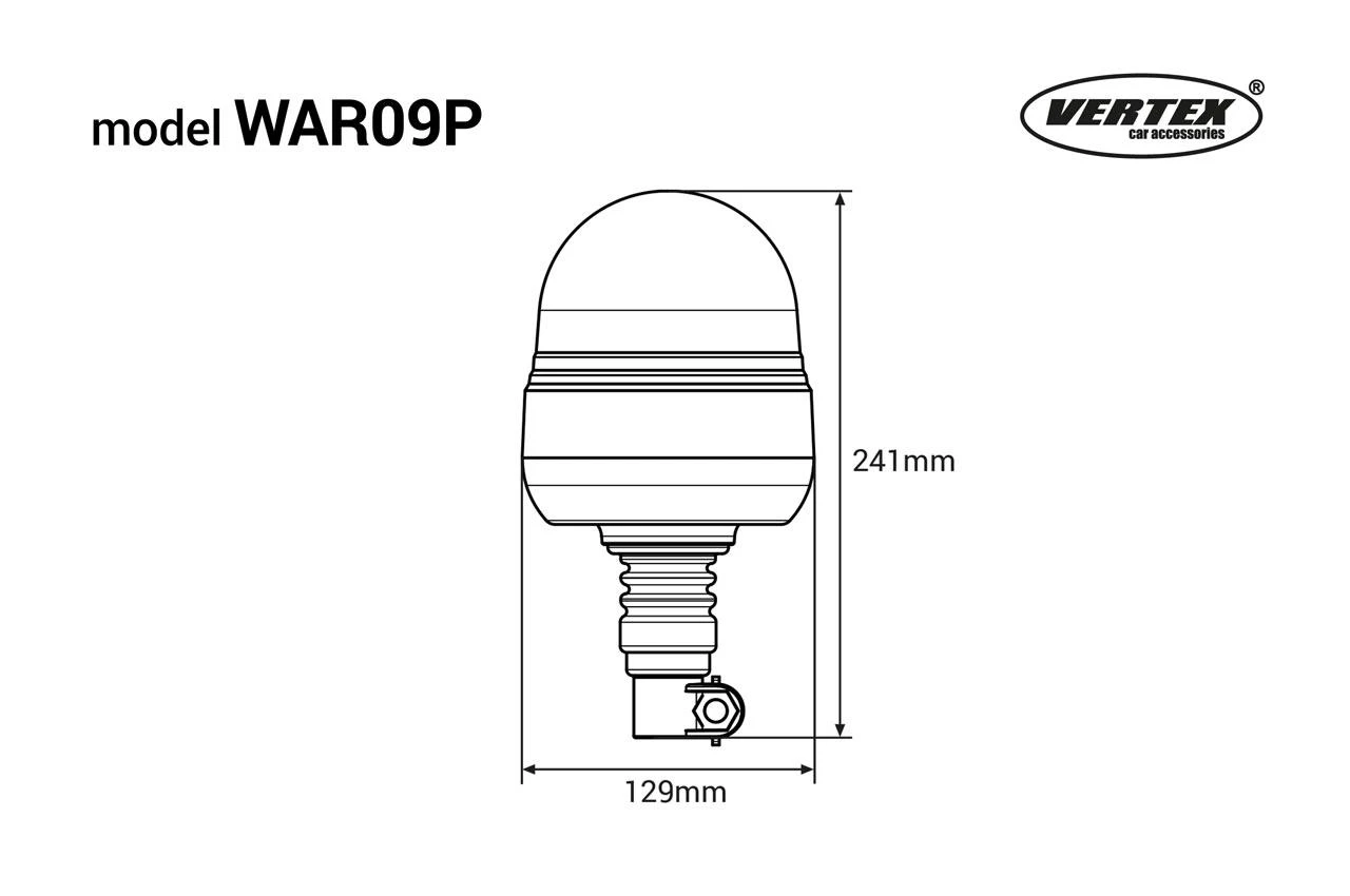 LED įspėjamoji lempa WAR09P 39 LED flex R65 R10 12V 24V AMIO-01501