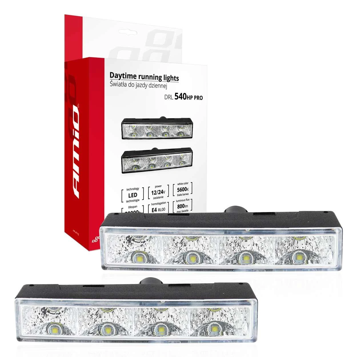 LED dienos šviesos žibintai AMIO 540 PRO