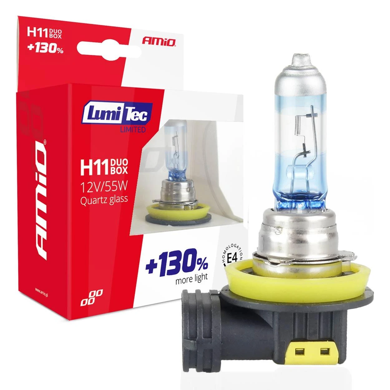 Halogeninės lemputės H11 12V 55W „Lumitec Limited“ +130% „Duo Amio-02105“