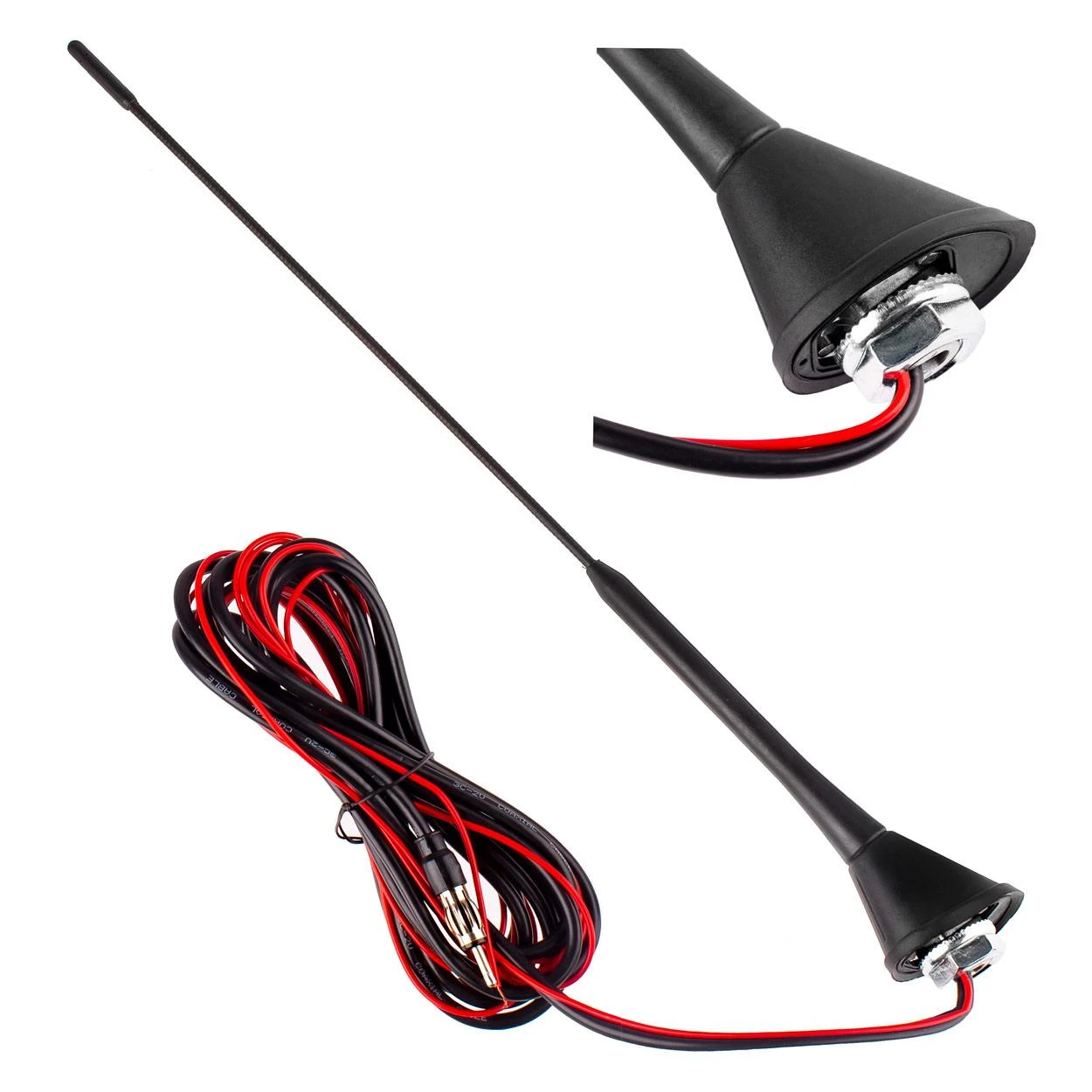 Automobilinė antena 40 cm su stiprintuvu, ANT08 AMIO-01511