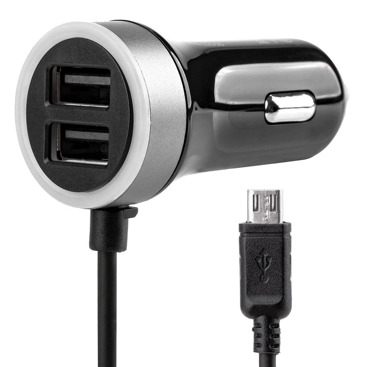 Amio Automobilinis įkroviklis PCH PRO-01 microUSB+2xUSB 2.4A 12/24V