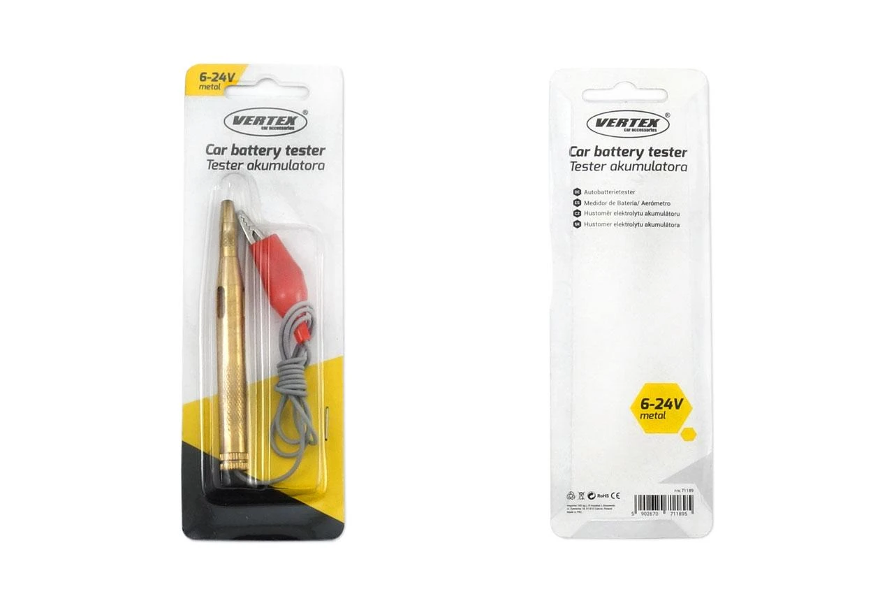 Metalinis įtampos testeris 6–24V su adatine galvute AMIO-01036