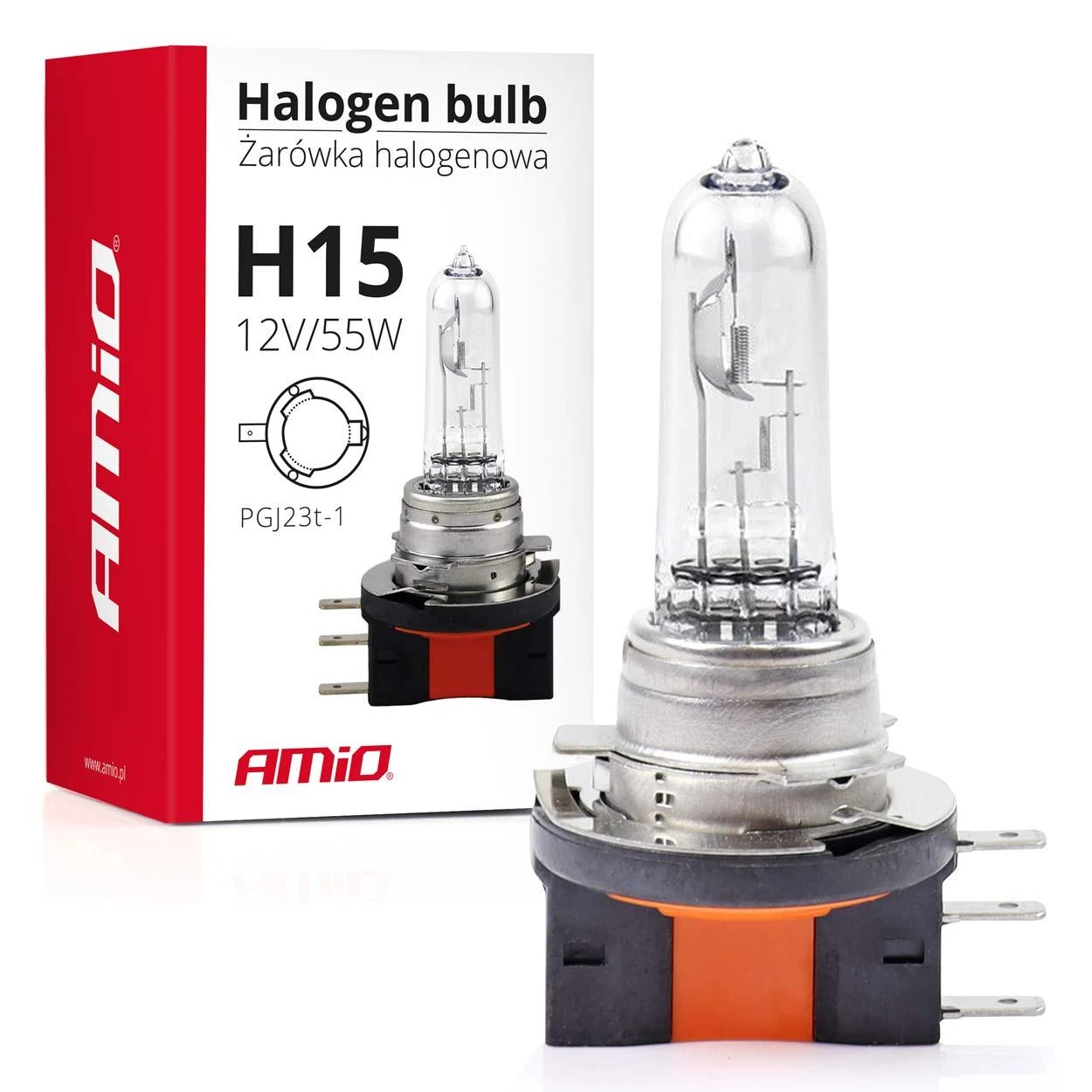 Halogeninė lemputė H15 12V 55W amio-01490