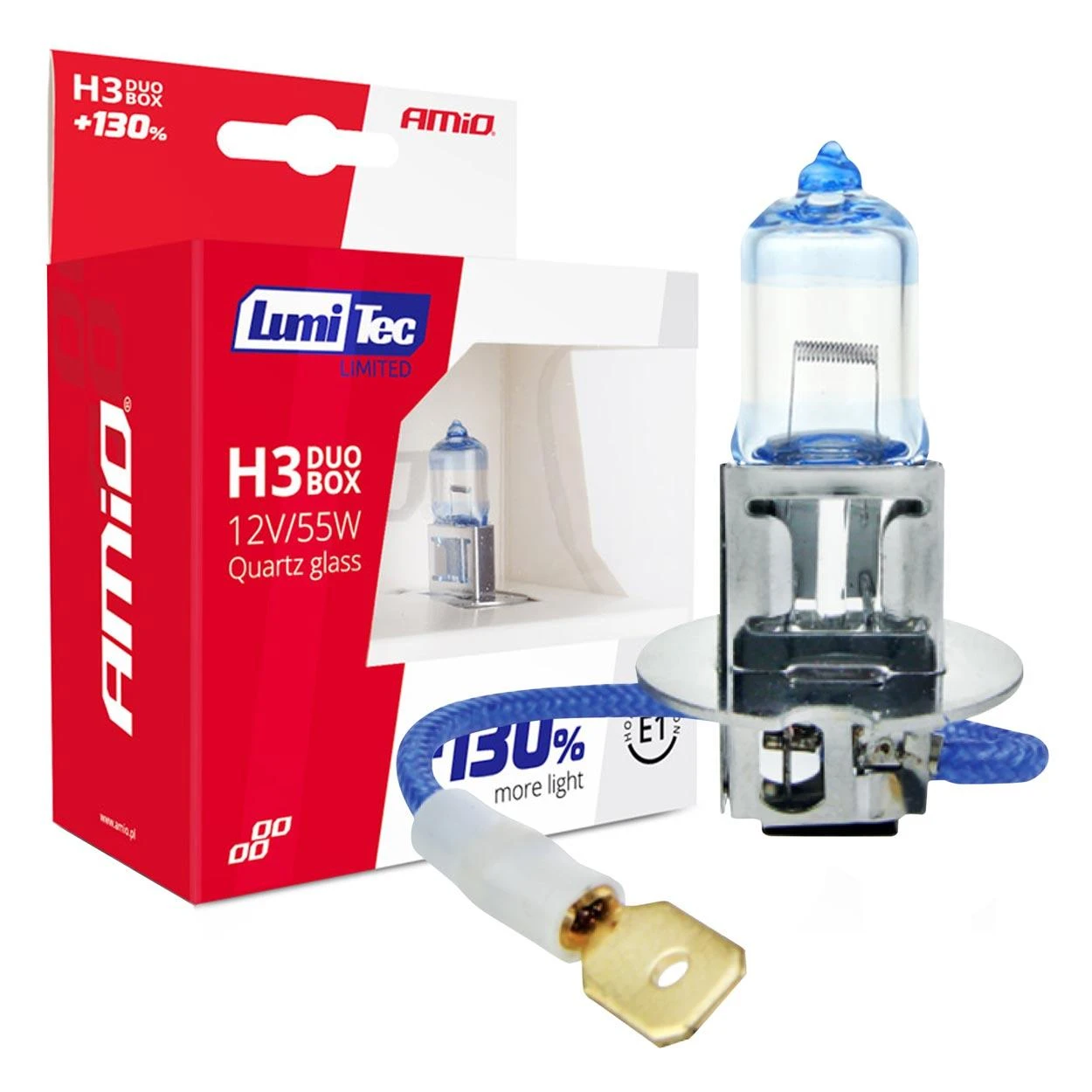 Halogeninės lemputės H3 12V 55W „Lumitec Limited“ +130% „Duo Amio-02102“