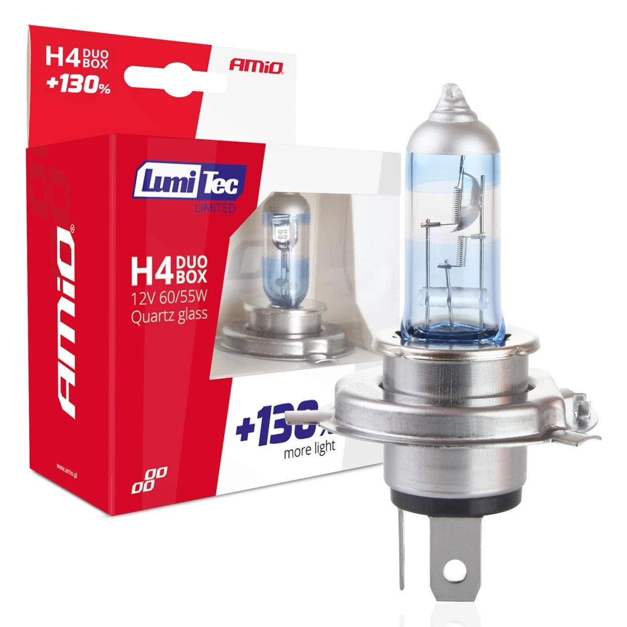 H4 Lumitec halogeninė lemputė su mėlyna kolba