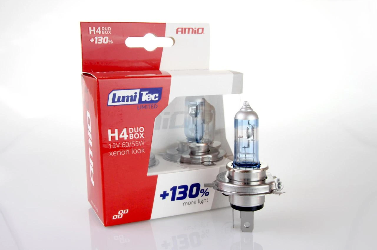 Halogeninės lemputės H4 12V 60/55W „Lumitec Limited“ +130% „Duo Amio-01405“