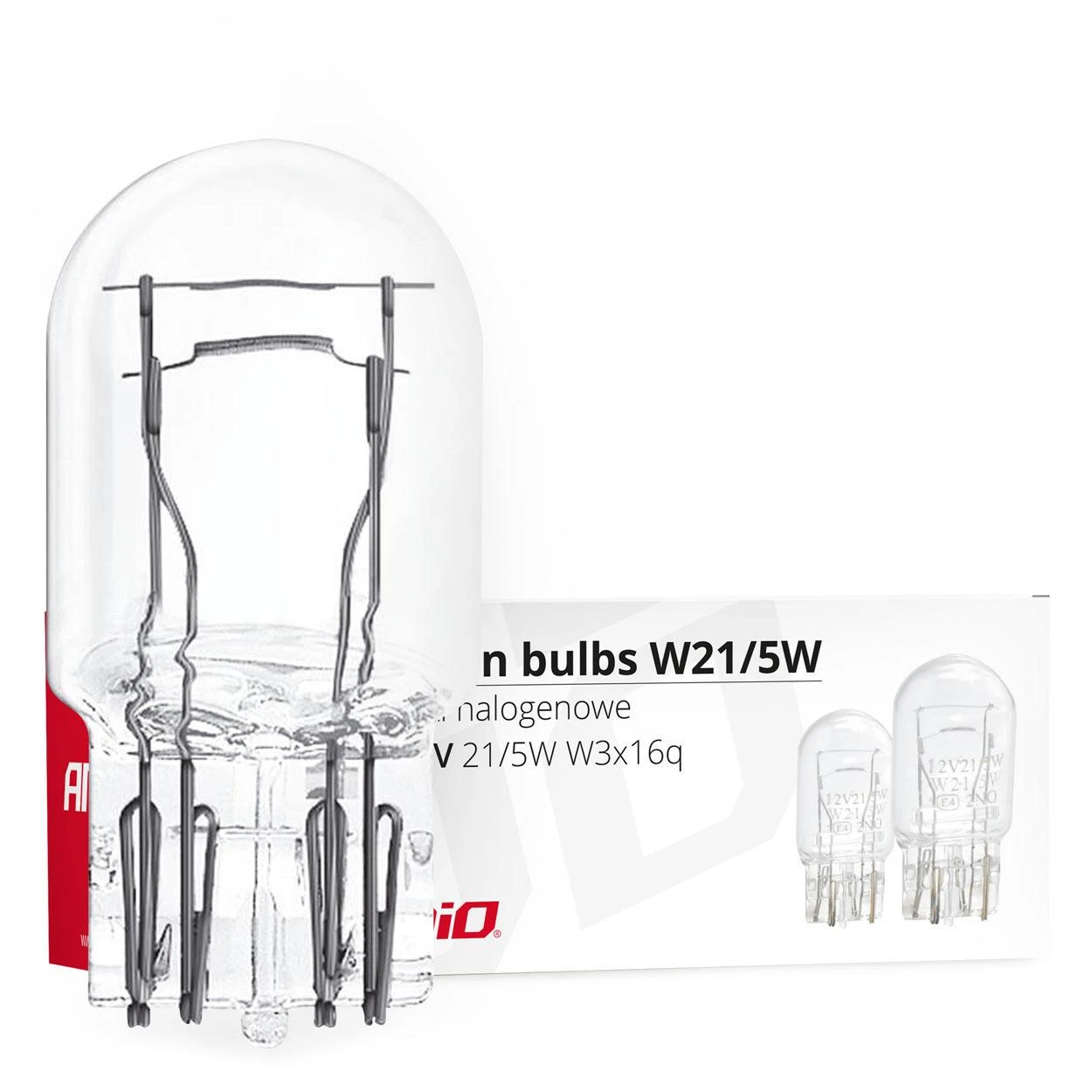 Halogeninės lemputės T20 W21/5W W3x16D 10 vnt. amio-02552