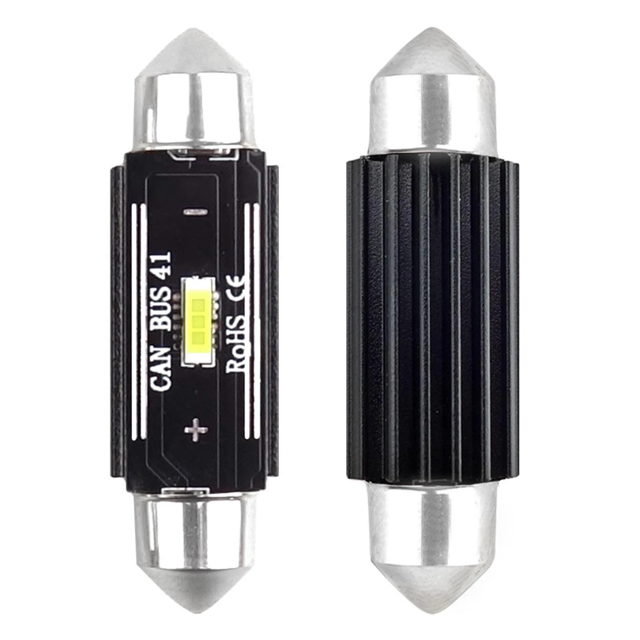 LED lemputės CANBUS 1860 1SMD itin ryškios festono formos C5W C10W C3W 41mm baltos 12V 24V amio-02444