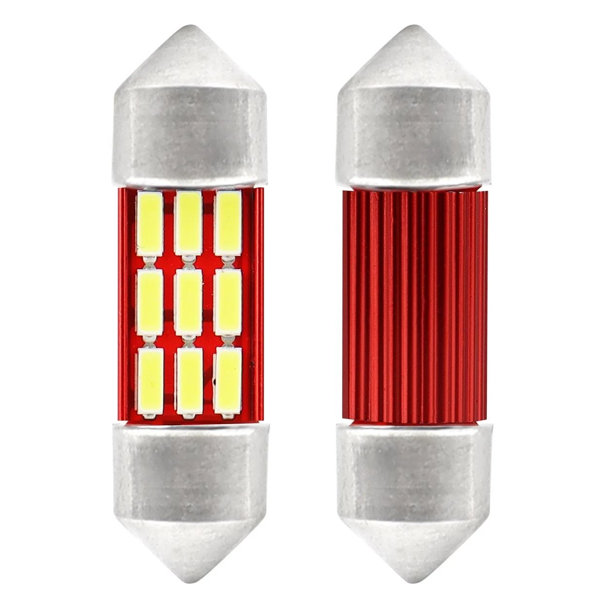 LED lemputės CANBUS 4014 12SMD festoon C5W C10W C3W 31mm baltos 12V 24V amio-01631