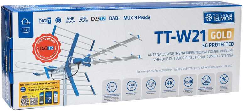 Blow TV antena TT W21 GOLD COMBO 5G TELMOR