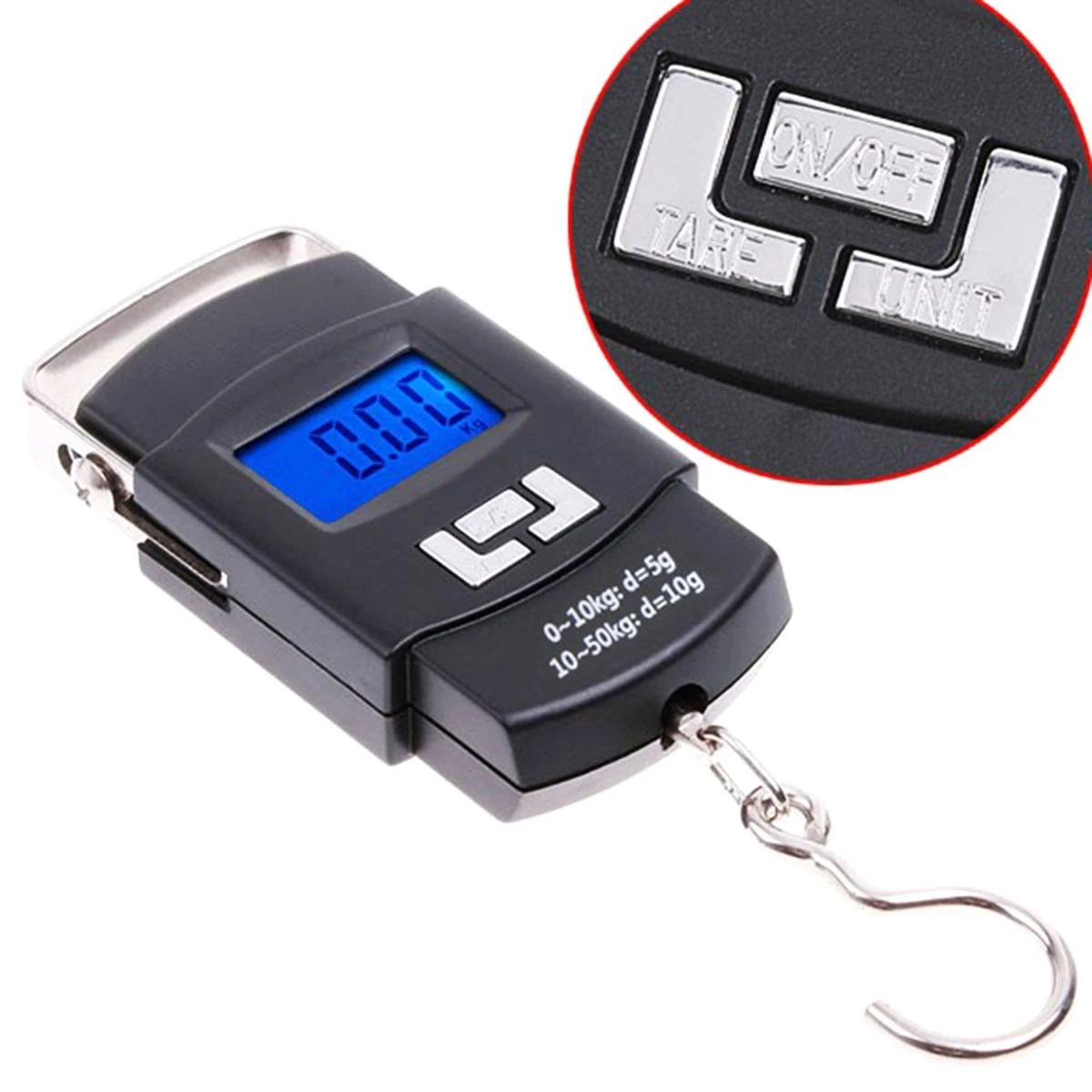 Virtuvinės svarstyklės Ag199B Oem Elektroninės Žuvies Svarstyklės, Iki 50Kg, Su LED Ekranu
