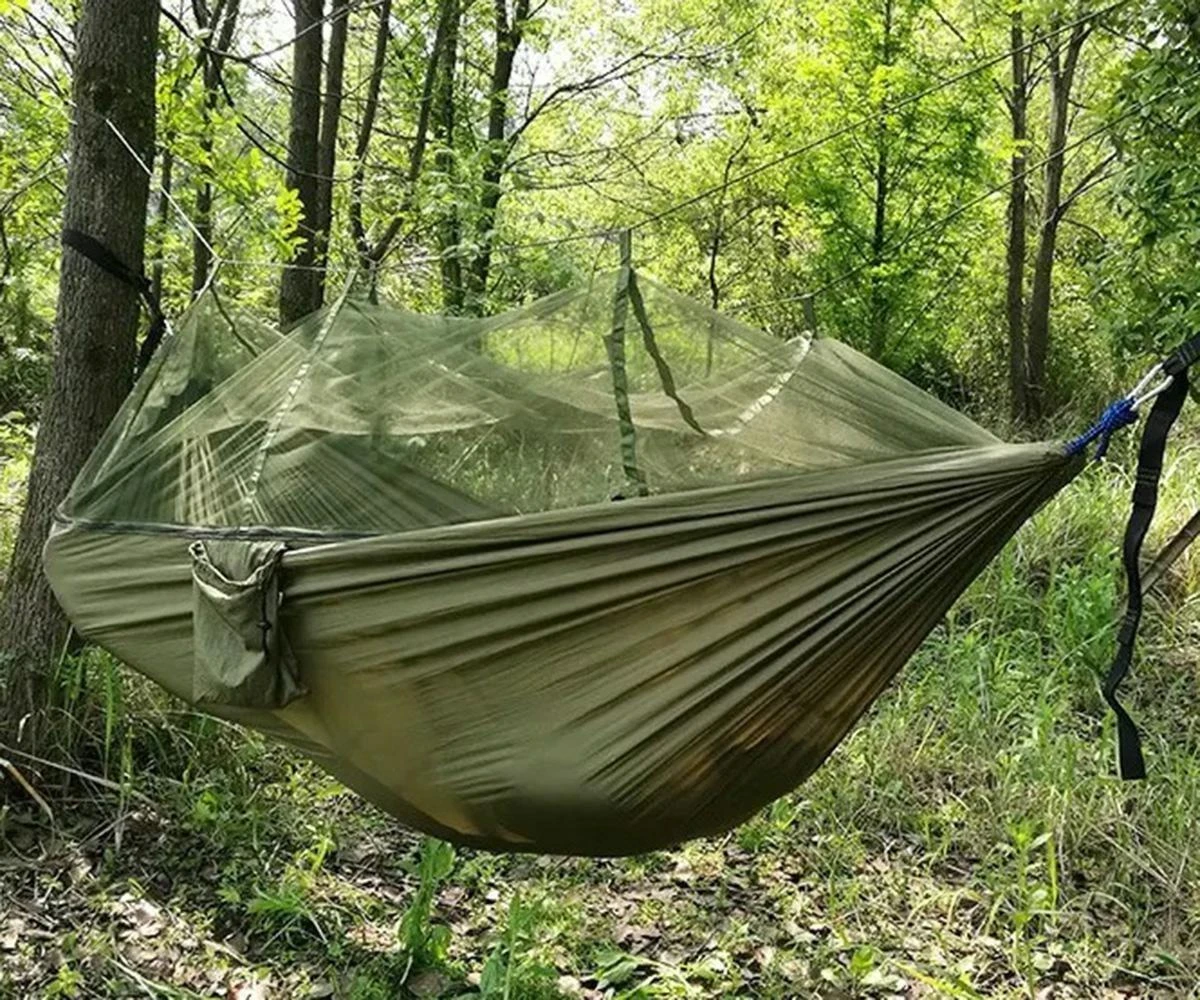 Aptel Hamakas su tinkleliu nuo vabzdžių ACTIVE SUMMER CAMOUFLAGE 260x140cm 200kg
