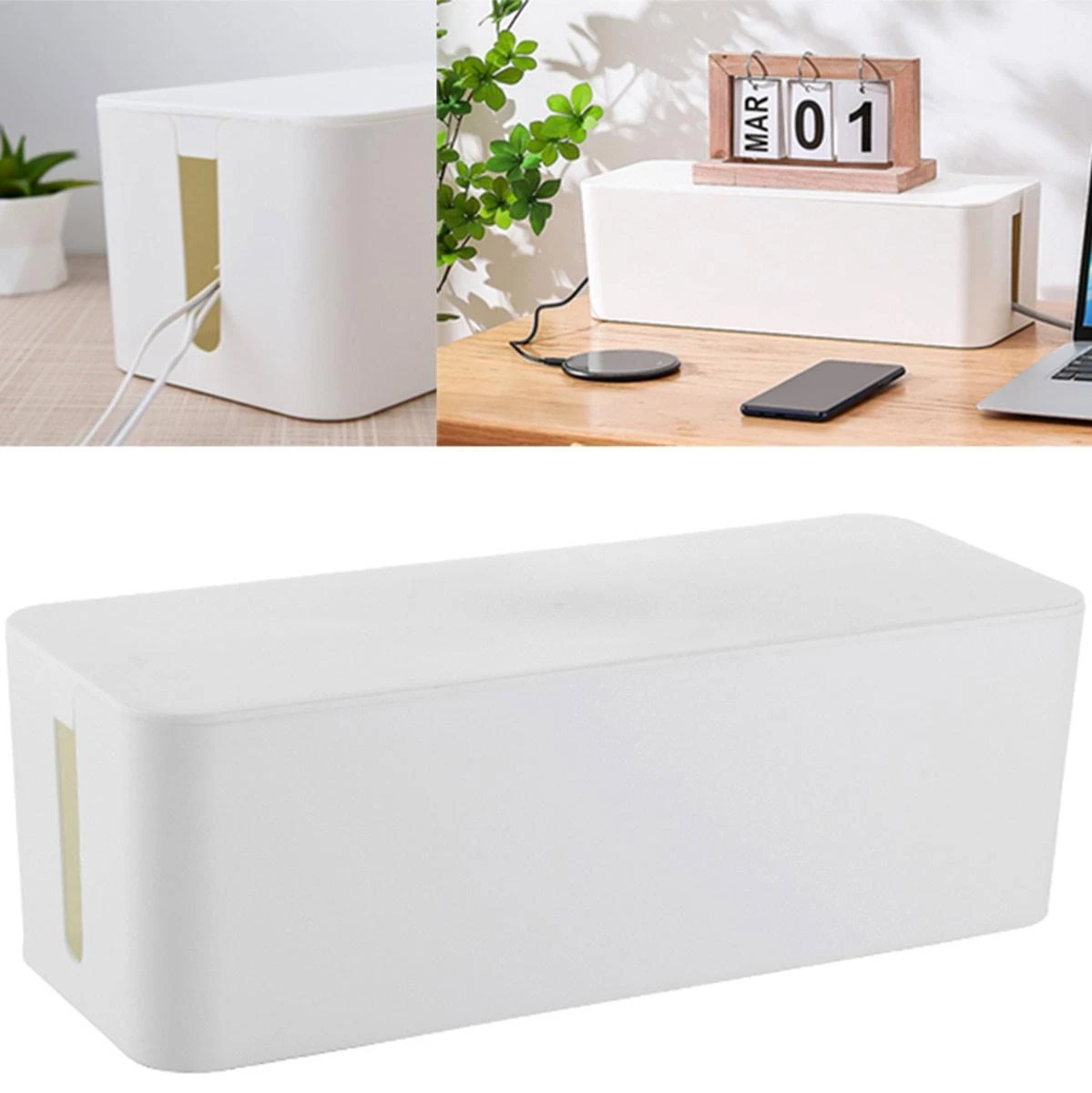 Ag381B Dėžutė laidams paslėpti 40 x 15,5 x 13,5 cm, balta