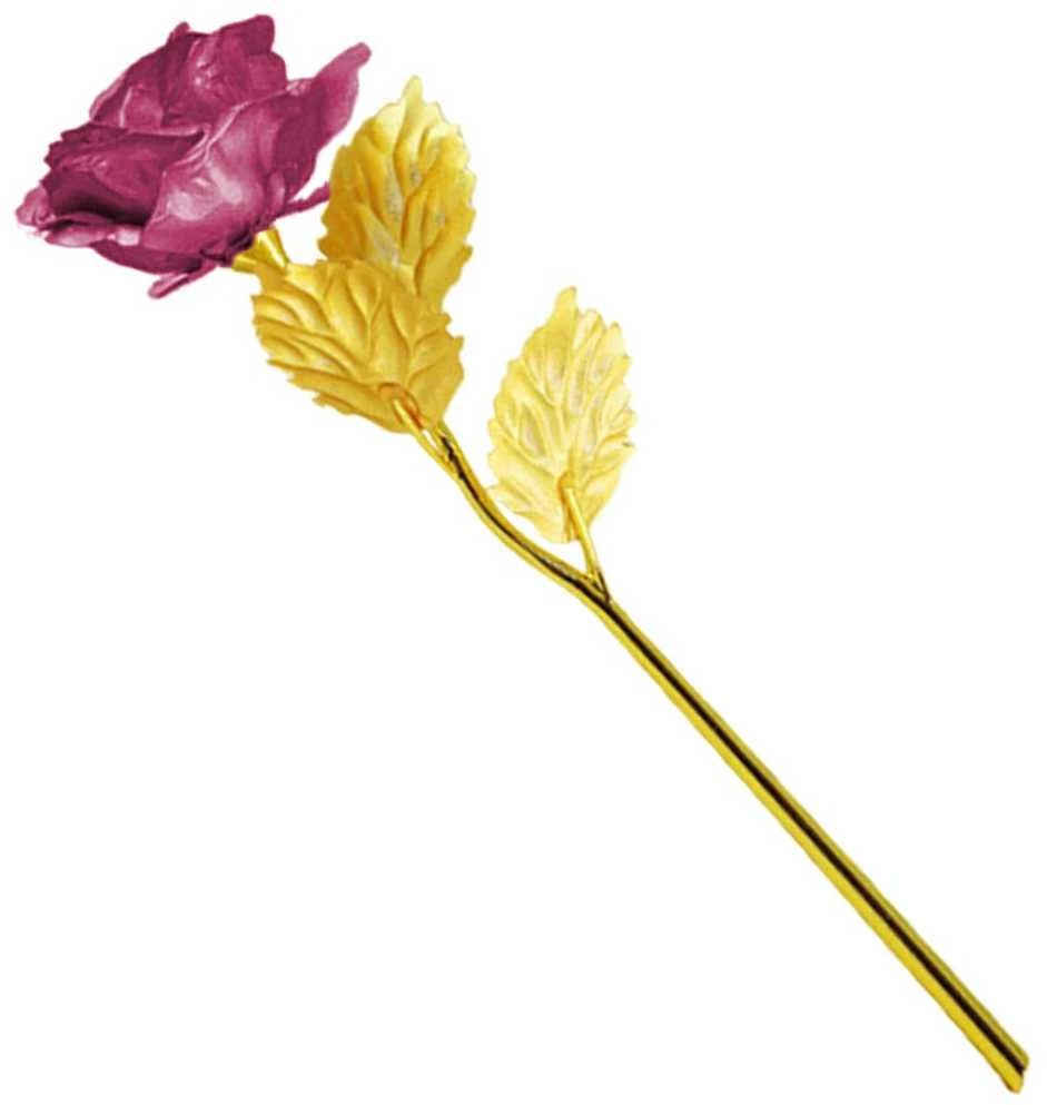 Aptel Auksinė dekoratyvinė rožė su violetiniais žiedlapiais, 24 cm