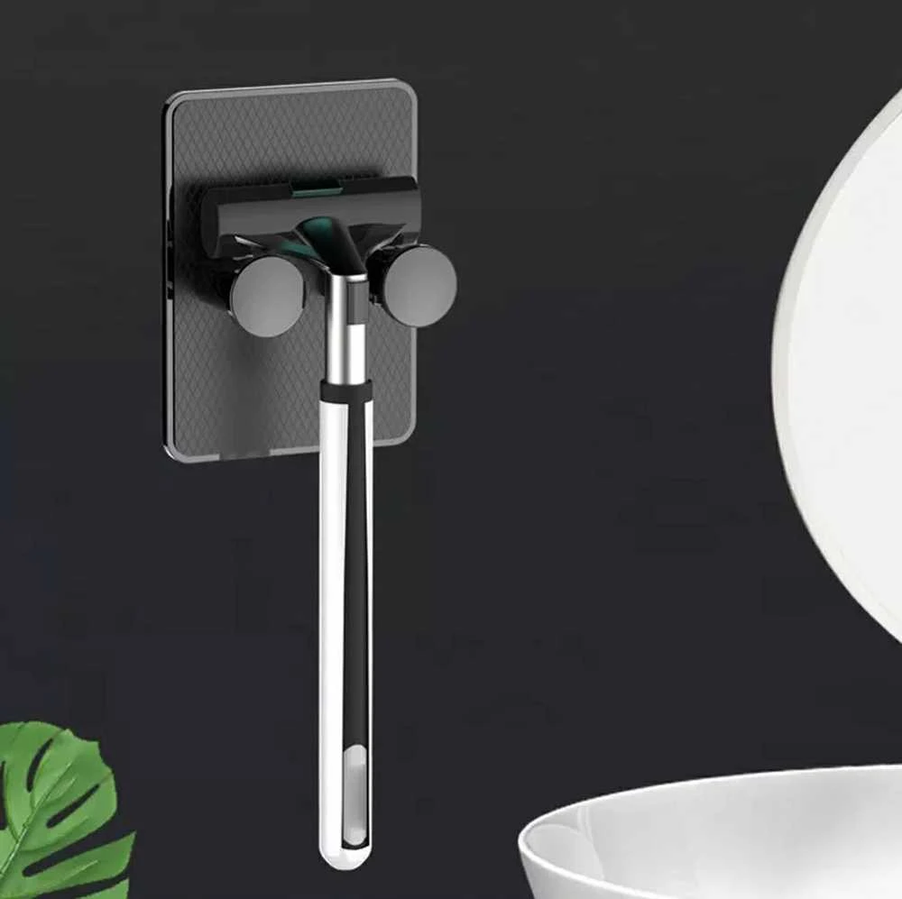 Ag807 Dvigubas sieninis kabliukas iš ABS plastiko, 5,5x7,5 cm, juodas