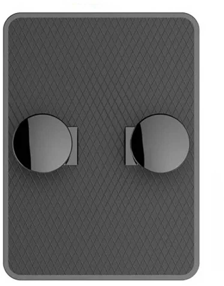 Ag807 Dvigubas sieninis kabliukas iš ABS plastiko, 5,5x7,5 cm, juodas