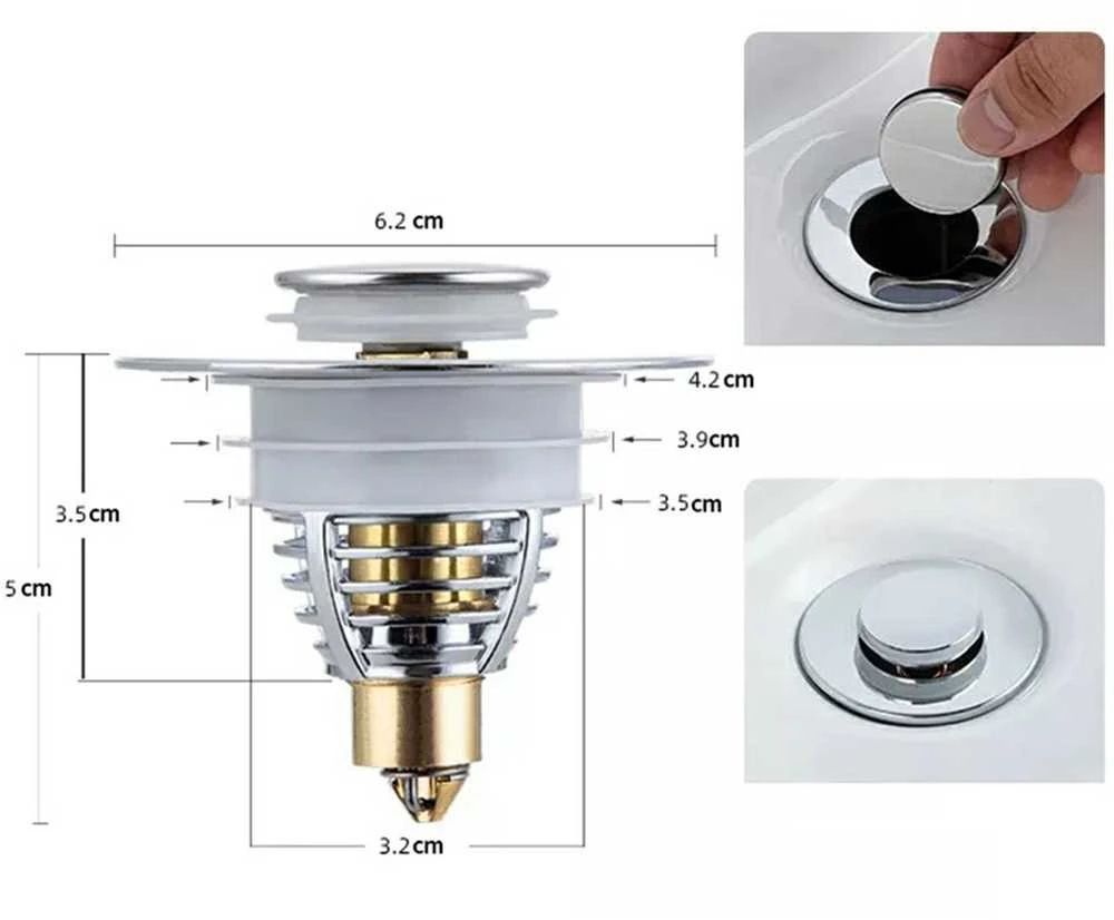 Aptel Nerūdijančio plieno kriauklės kamštis, 62 mm